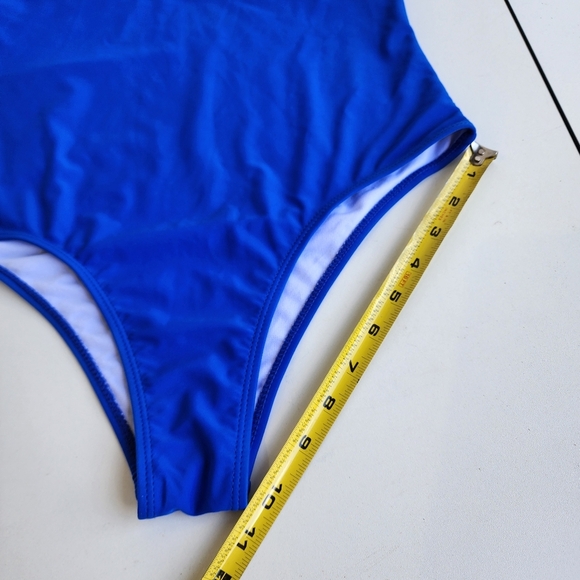One Piece Swimsuit One Shoulder Royal Blue Women's Sz M Sw2 - Picture 10 of 13
